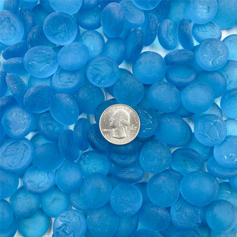 Blue Glass Pebbles 0.4"-0.8"