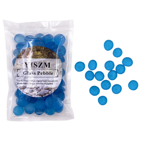 Blue Glass Pebbles 0.4"-0.8"