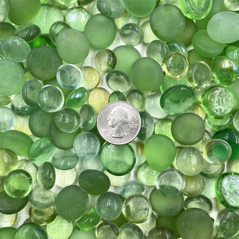 Green Glass Pebbles 0.4"-0.8"