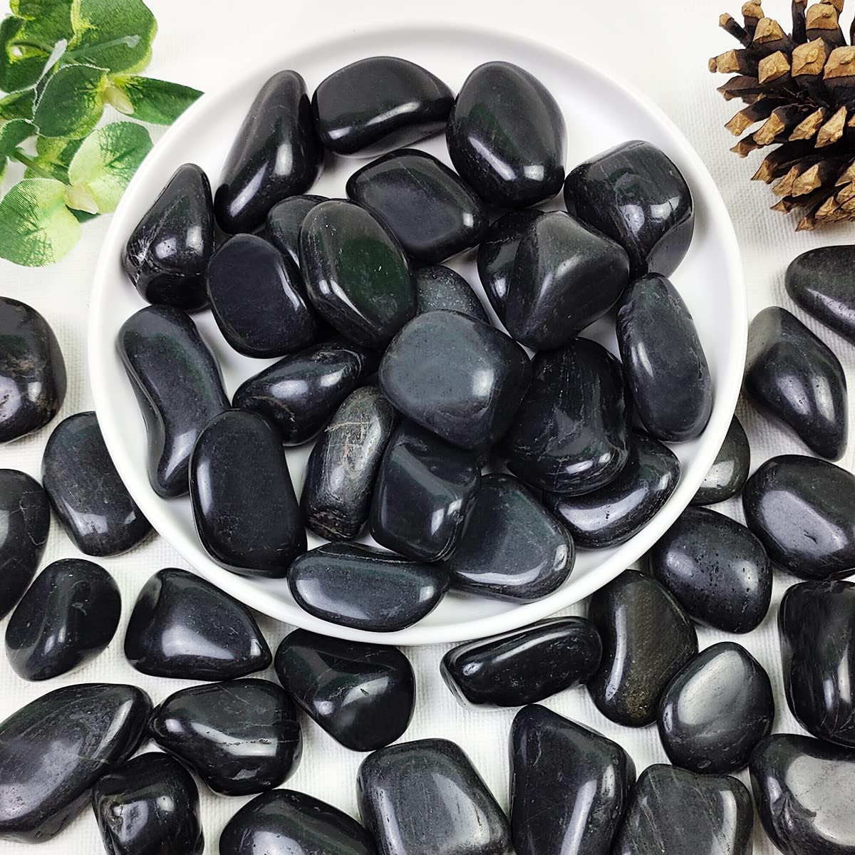 Polished Black Pebbles - 1-2 Inch