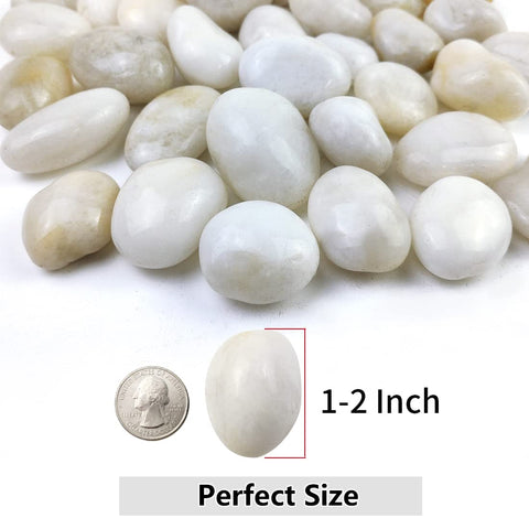 Polished White Pebbles - 1-2 Inch